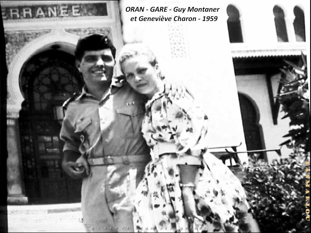 Oran - Gare - Guy Montaner et Genevieve Charon - 1959.JPG